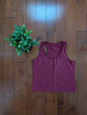 4/$25 BURGUNDY MAROON BASIC COTTON TANK TOP
